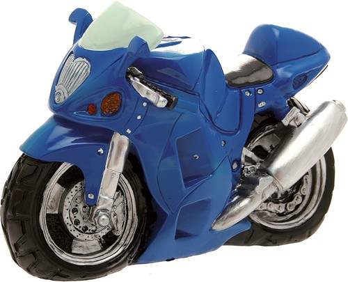 Salvadanaio moto blu cm - blu,